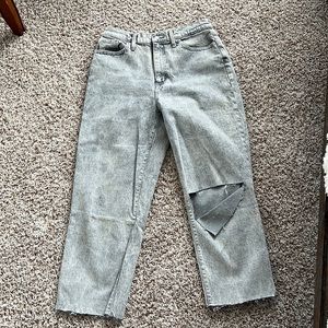 Gray ripped jeans